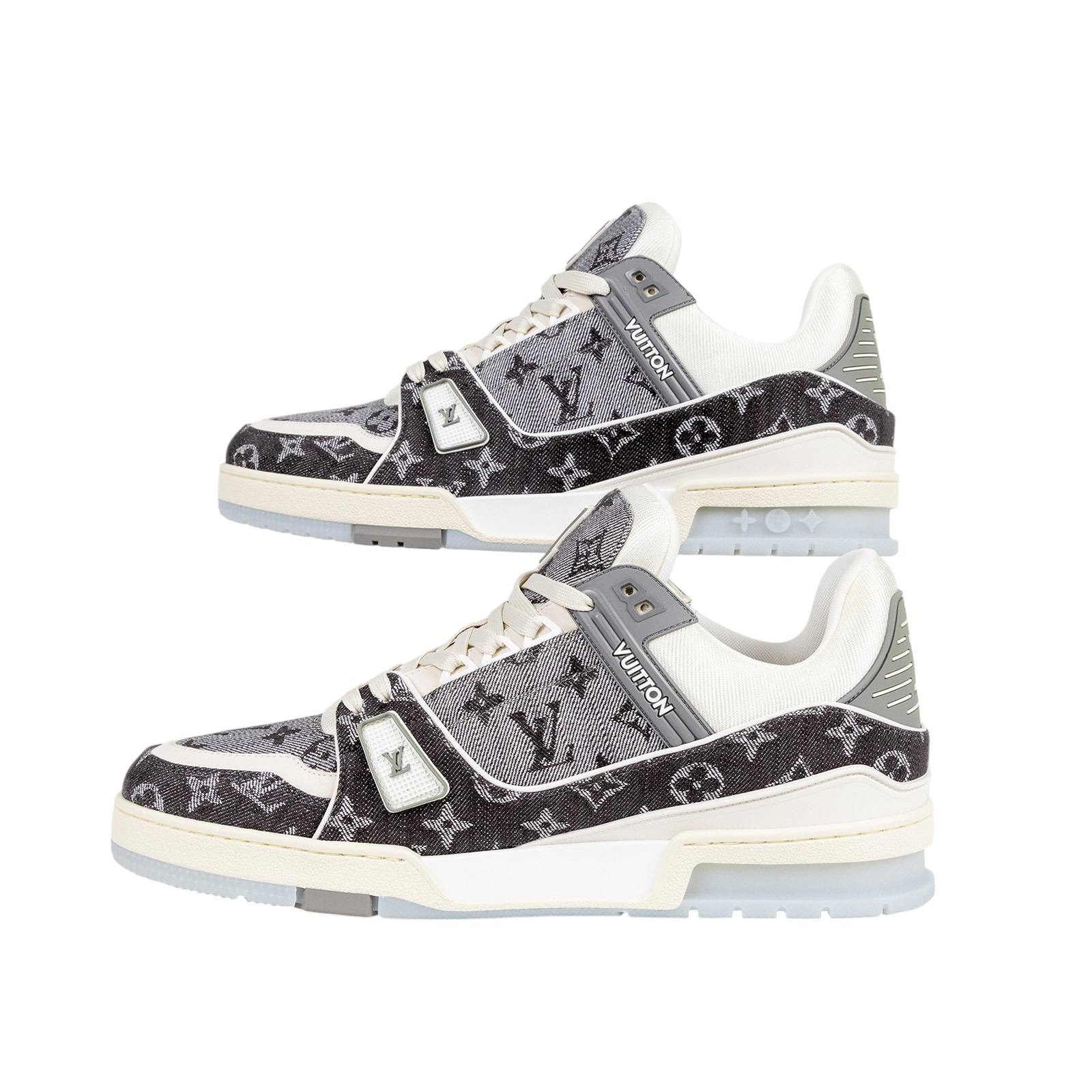 路易威登 LOUIS VUITTON LV Trainer 運動鞋 1ADHIL 灰牛仔原花Trainer鞋 原廠盒子/防塵袋/購買證明影本