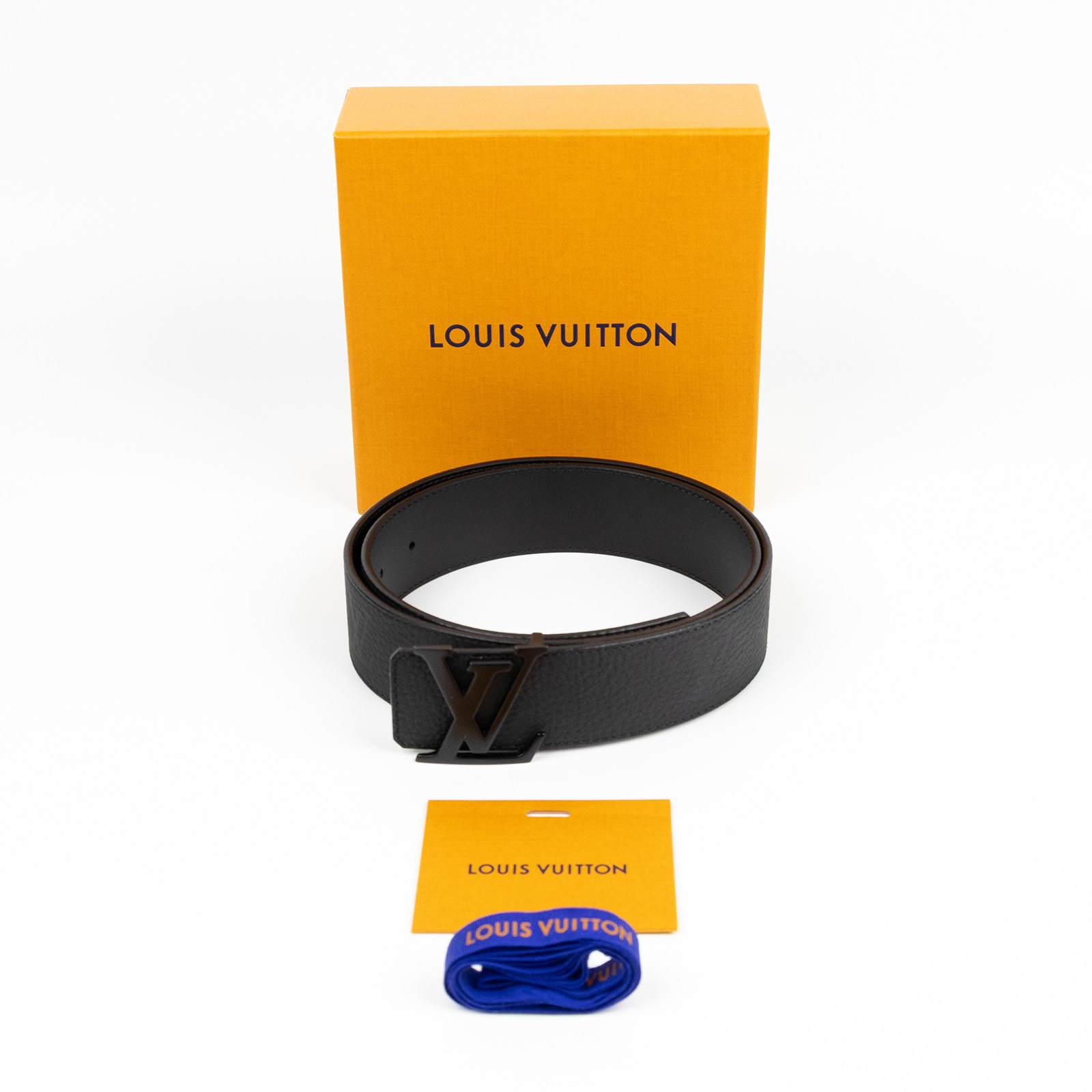 路易威登 LOUIS VUITTON LV Initiales 40毫米 雙面皮帶 M4487V 黑啞光LOGO牛皮雙面皮帶 原廠盒子