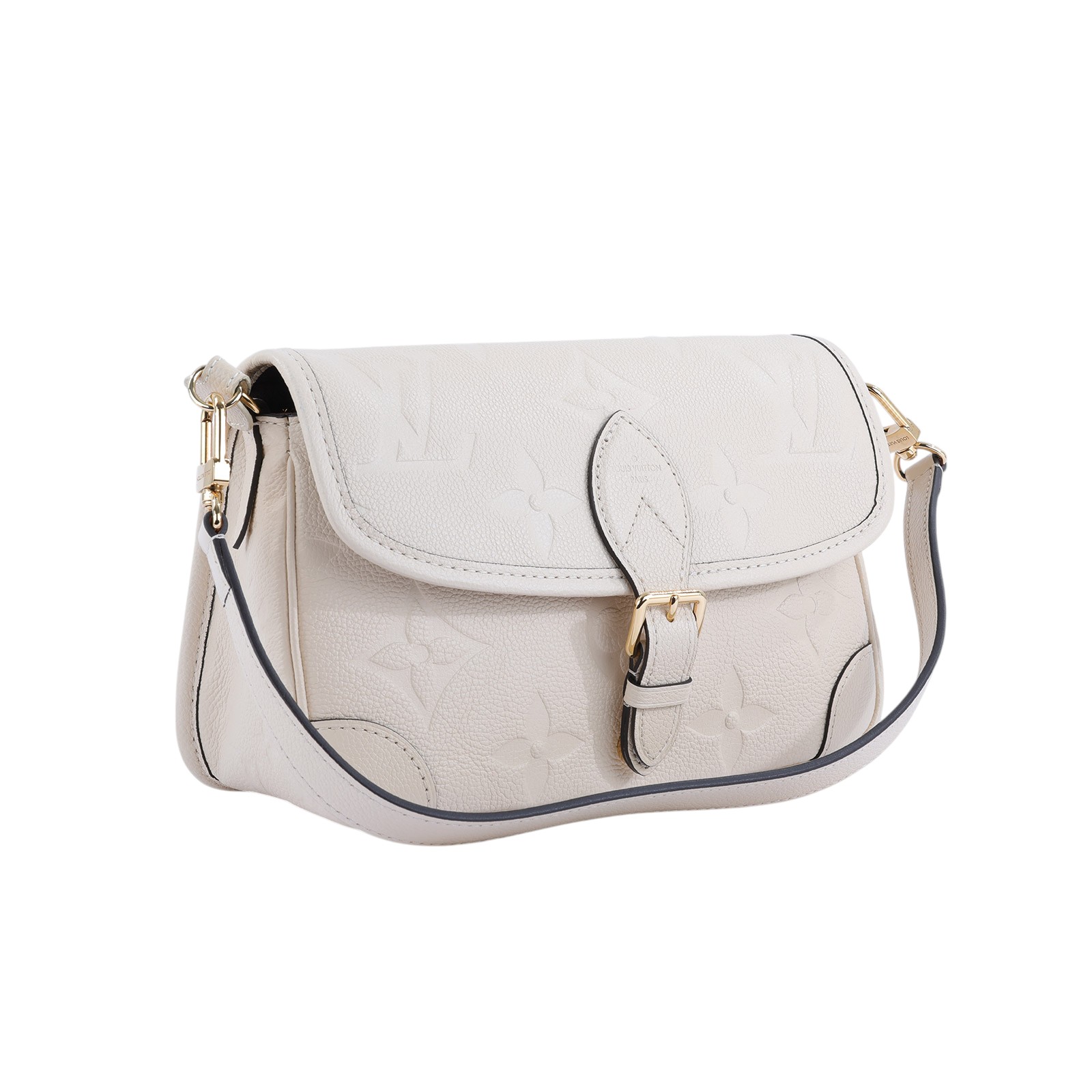 路易威登 LOUIS VUITTON Diane 腋下包法棍 單肩背包 米色 M46388 晶片款 奶油白Diane 防塵袋/購買證明