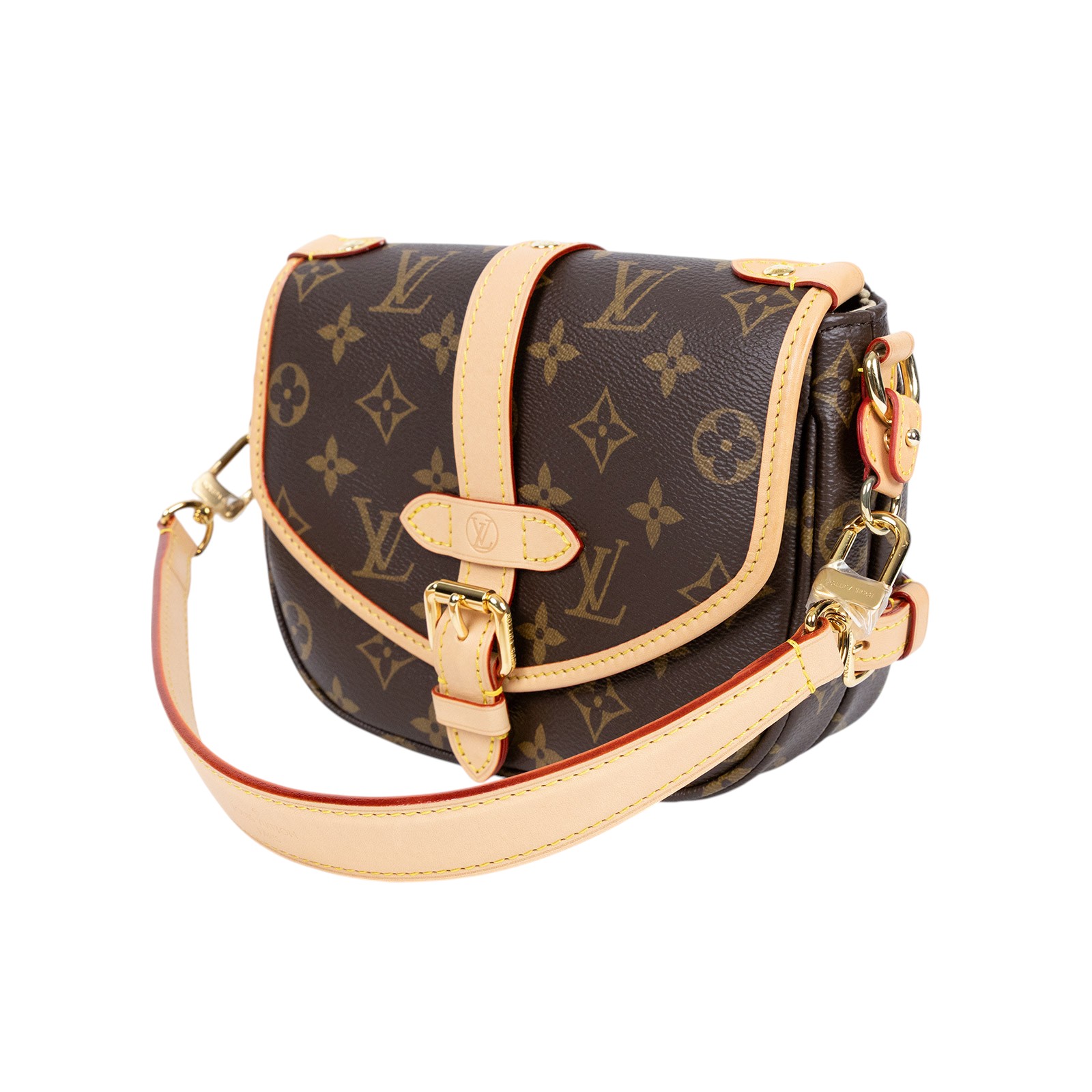 路易威登 LOUIS VUITTON Saumur BB  手提 馬鞍斜背包 M46740 晶片款 原花Saumur BB 防塵袋
