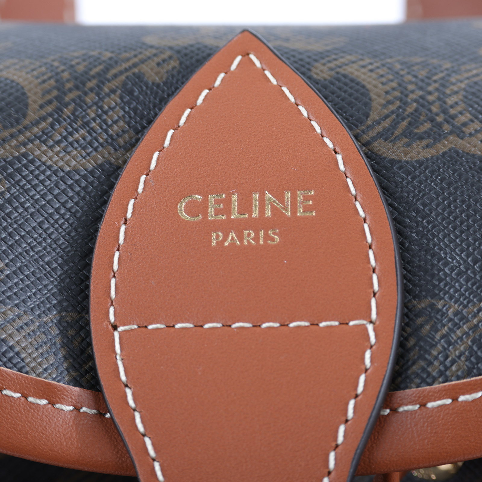 思琳 CELINE Triomphe帆布 小牛皮 迷你 Folco 後背包 197662CAS  原廠盒子/防塵袋/購買證明