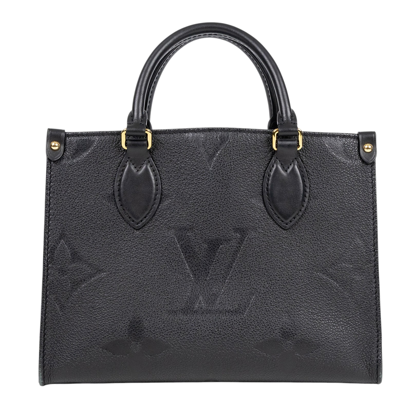 路易威登 LOUIS VUITTON OnTheGo PM 手提 肩背包 黑色 M45653 晶片款 黑原花壓紋ON THE GO PM 原廠盒子/防塵袋