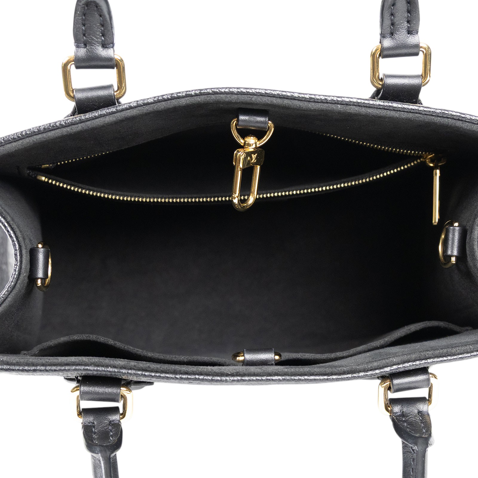 路易威登 LOUIS VUITTON OnTheGo PM 手提 肩背包 黑色 M45653 晶片款 黑原花壓紋ON THE GO PM 原廠盒子/防塵袋