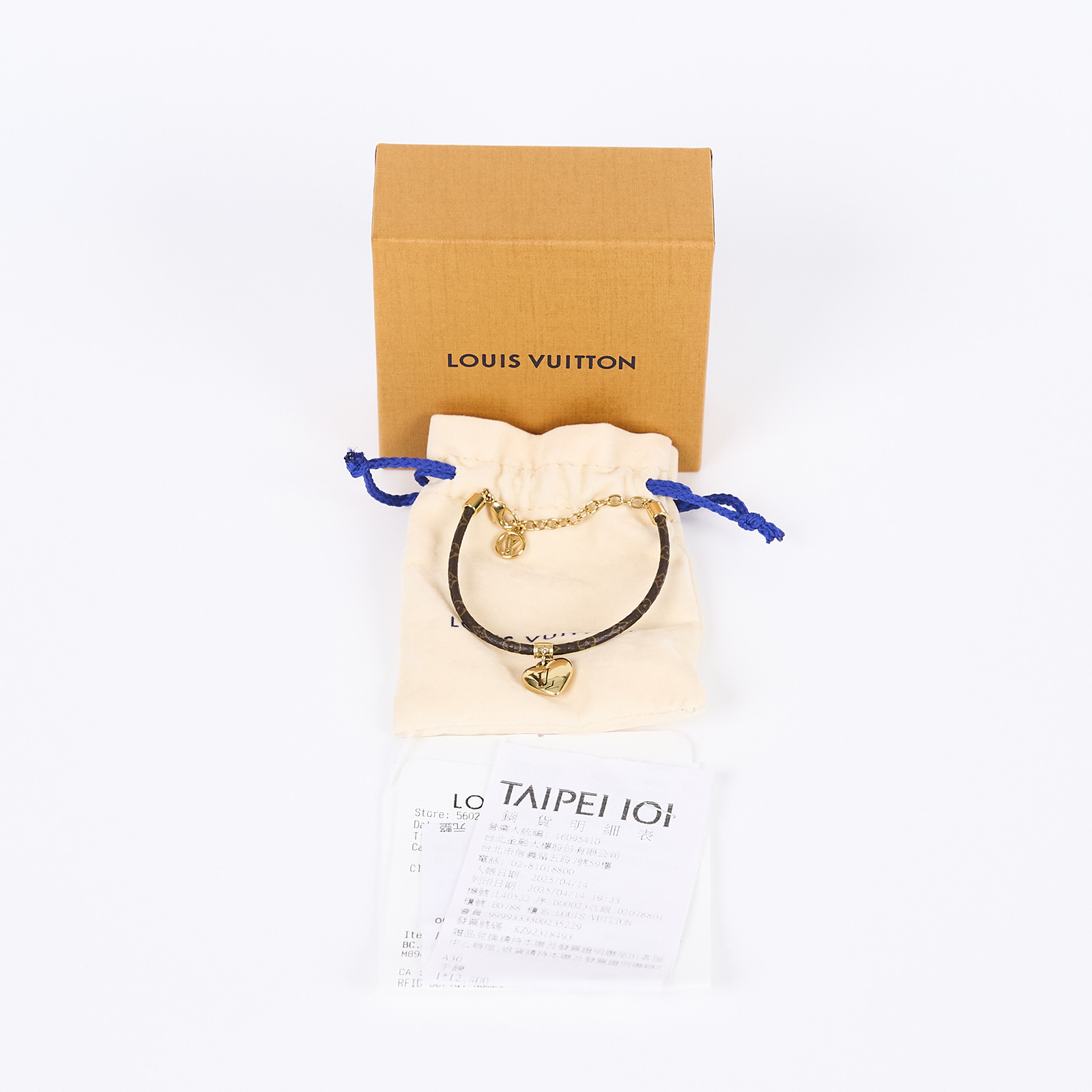 路易威登 LOUIS VUITTON Blooming Heart 手鐲 M8907Z 棕原花Blooming Heart 手環 原廠盒子/防塵袋/購買證明