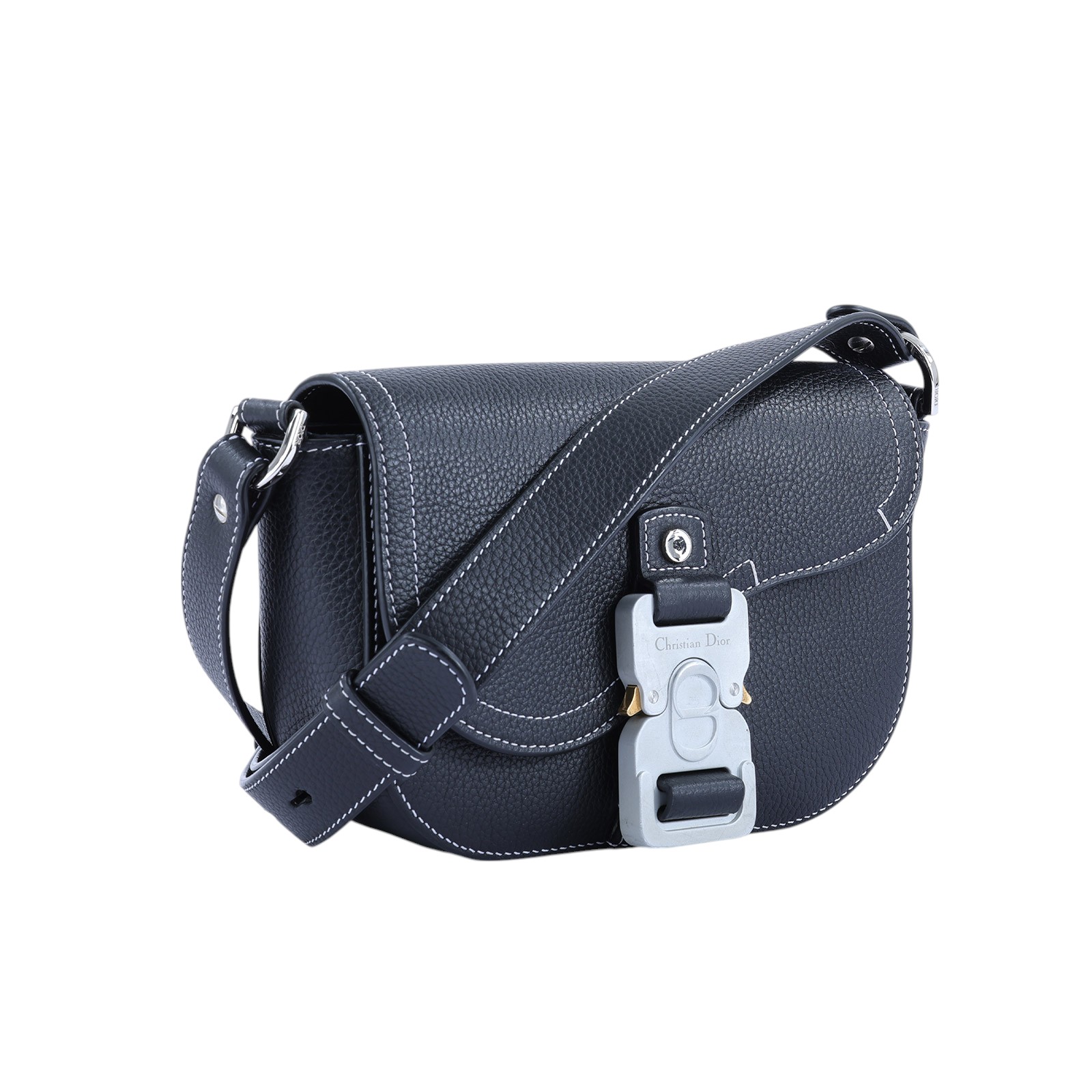迪奧 CHRISTIAN DIOR Saddle 迷你 翻蓋 郵差包 2ADCA435YKK 黑Saddle迷你翻蓋郵差包 原廠盒子/防塵袋/購買證明