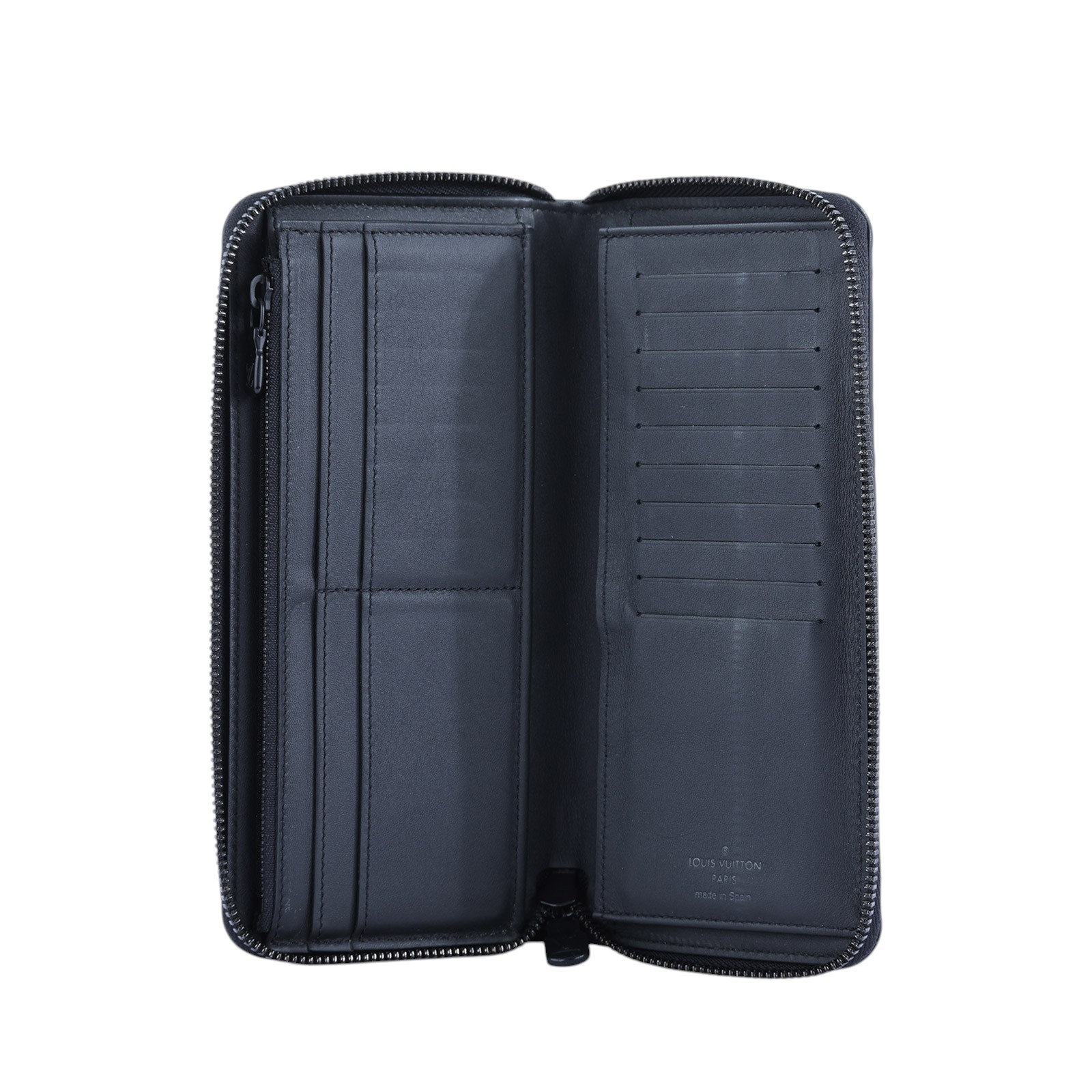 路易威登 LOUIS VUITTON 直式 拉鏈 錢包 長夾 小牛皮 M62902 晶片款 黑原花紋直式拉鍊對開長夾 原廠盒子/防塵袋/購買證明