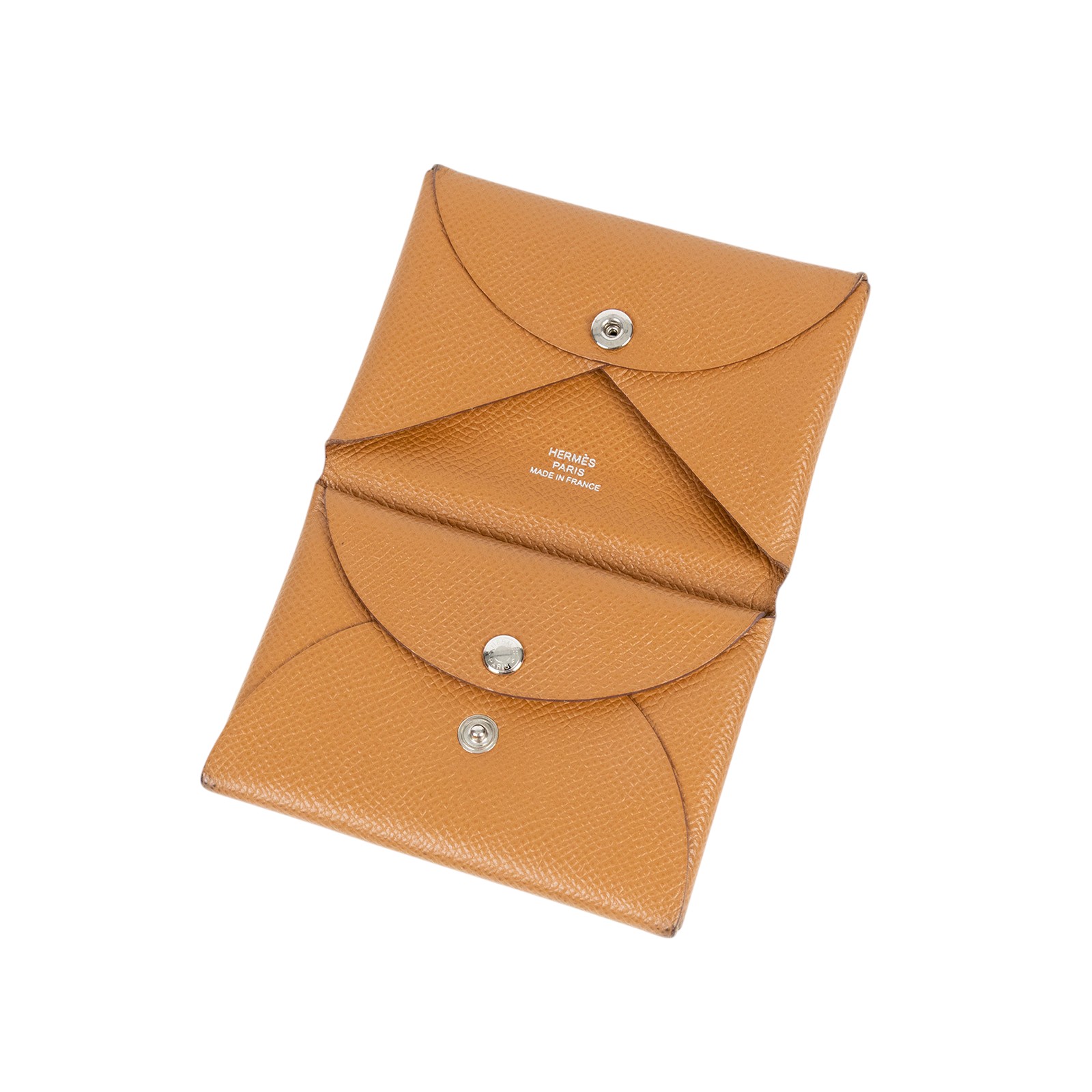 愛馬仕 Hermès Calvi Duo 卡包 CALD Z刻 金棕CALVI DUO 原廠盒子