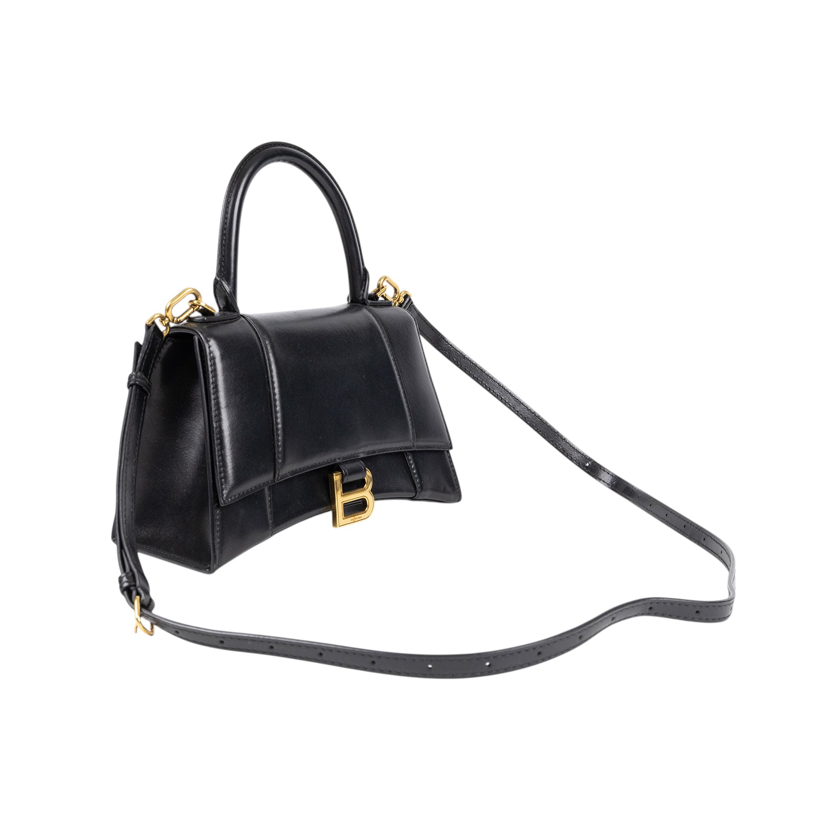 巴黎世家 BALENCIAGA Hourglass 手提包 小型 5935461QJ4M 黑沙漏包 HOURGLASS 防塵袋