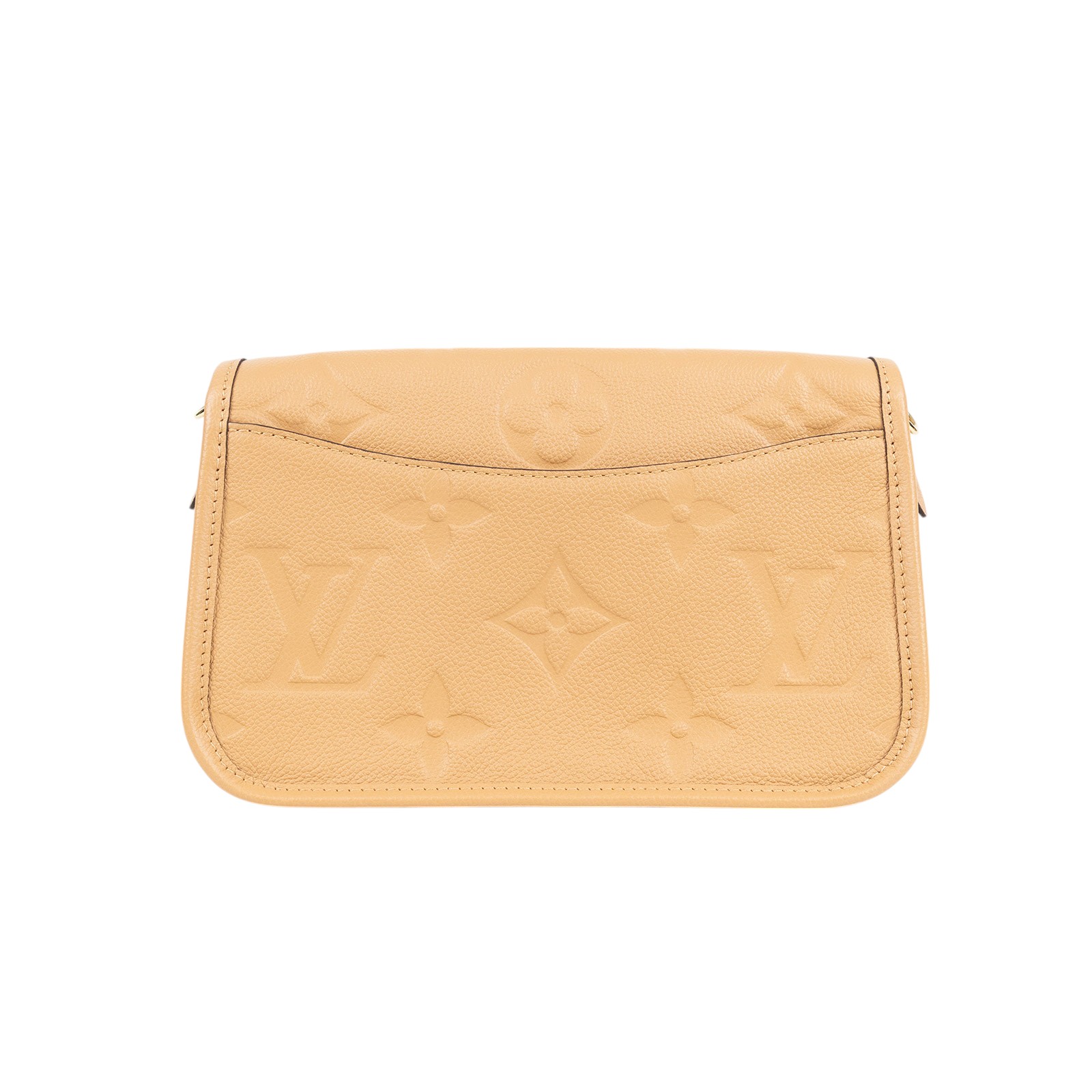 路易威登 LOUIS VUITTON Diane 腋下包法棍 單肩背包 霞光橙 M11817 晶片款 奶茶原花Diane壓印牛皮肩背包 防塵袋