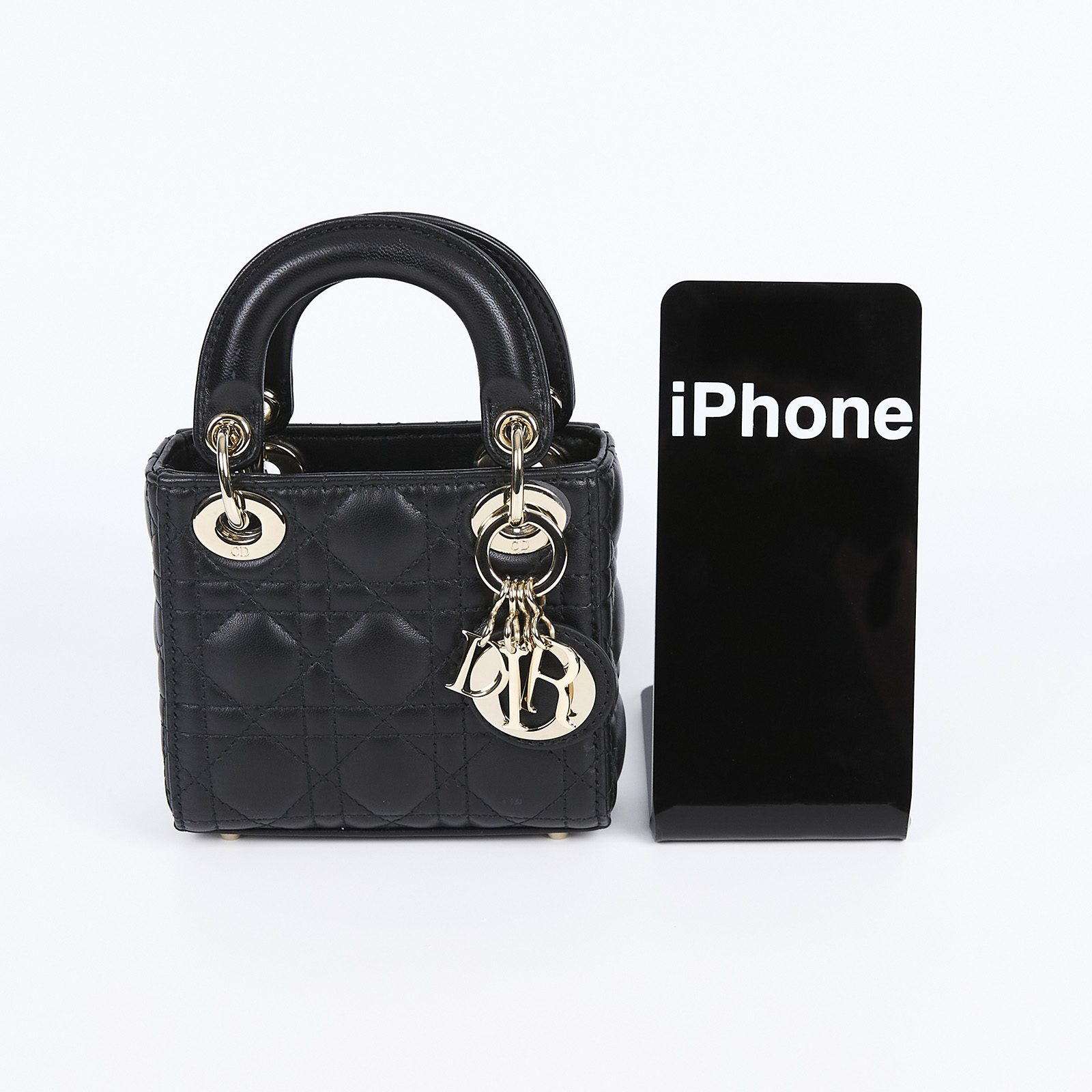 迪奧 CHRISTIAN DIOR Lady Dior 微型包 手提 肩背包 S0856ONGE 黑LADY DIOR MICRO 原廠盒子/防塵袋/保證卡