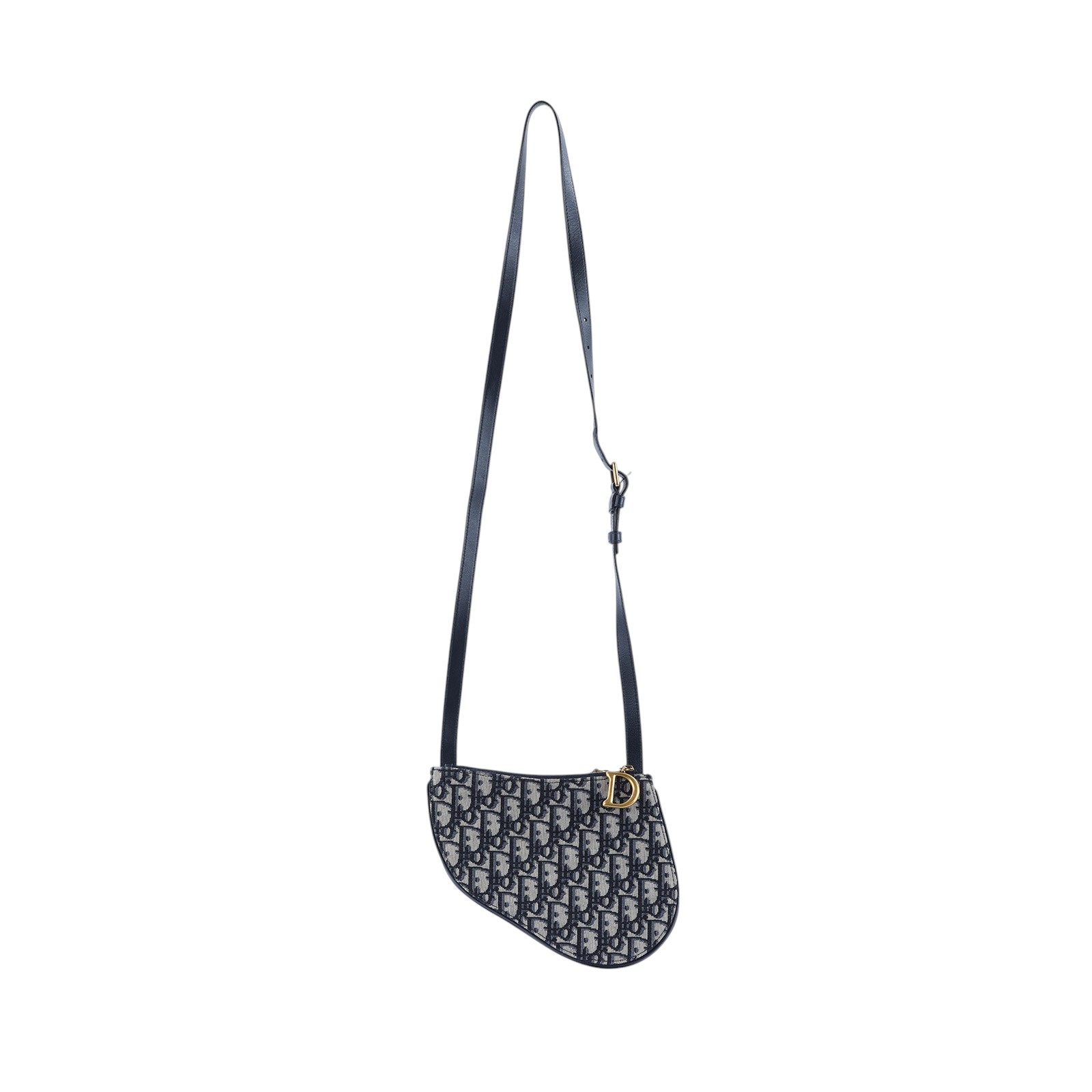 迪奧 CHRISTIAN DIOR Scarab 馬鞍包  藍老花Oblique Saddle三層馬鞍包 無附屬品
