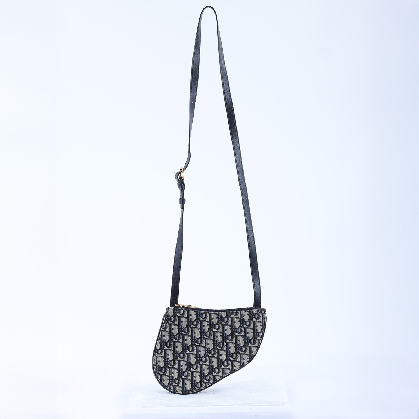 迪奧 CHRISTIAN DIOR Scarab 馬鞍包  藍老花Oblique Saddle三層馬鞍包 無附屬品
