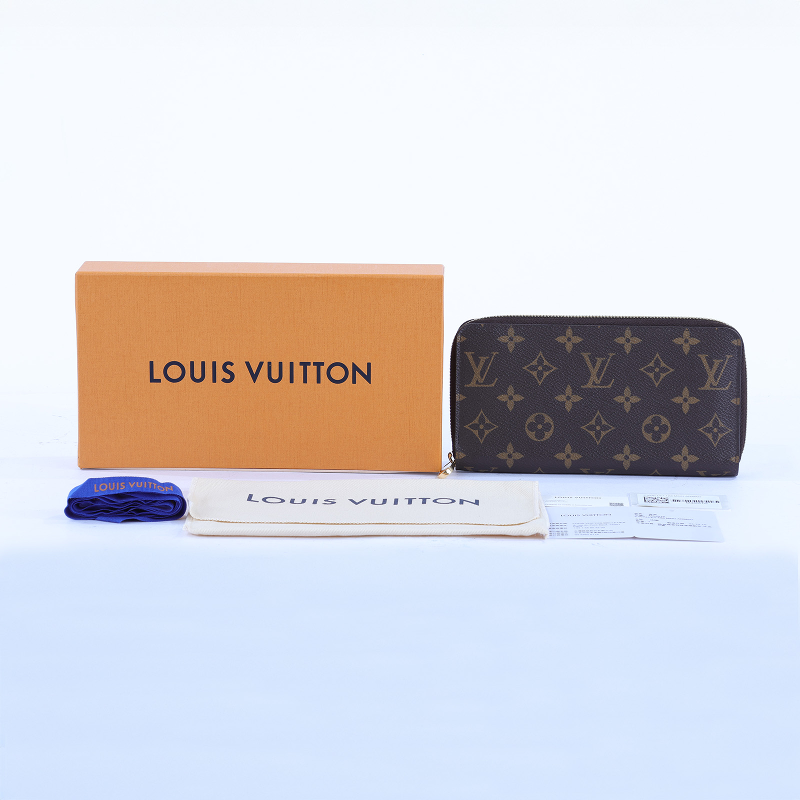 路易威登 LOUIS VUITTON 拉鏈錢包 Monogram帆布 棕色 M42616 晶片款 棕原花拉鍊長夾 防塵袋/原廠盒子