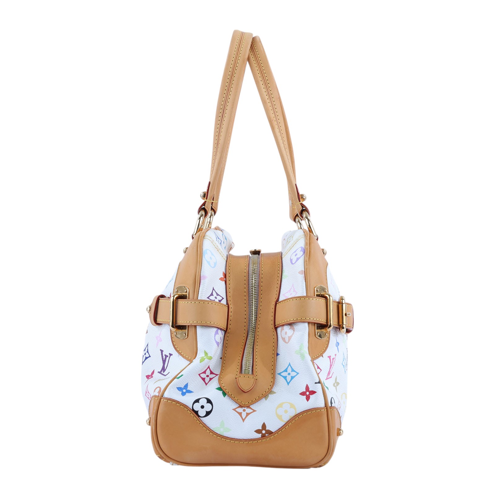路易威登 LOUIS VUITTON LV x TM 村上隆聯名 Claudia Multicolore 保齡球包 M40193 白村上隆三彩保齡球包 防塵袋