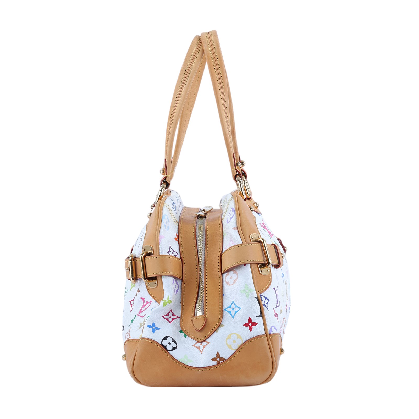 路易威登 LOUIS VUITTON LV x TM 村上隆聯名 Claudia Multicolore 保齡球包 M40193 白村上隆三彩保齡球包 防塵袋