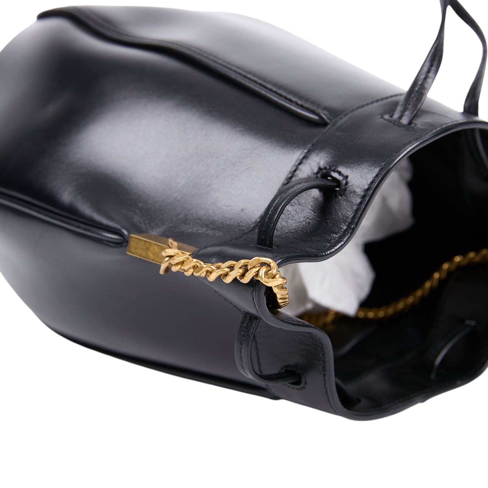 聖羅蘭 YSL SAINT LAURENT Talitha 水桶包 小型 5542500SX0W 黑金水桶包 無附屬品