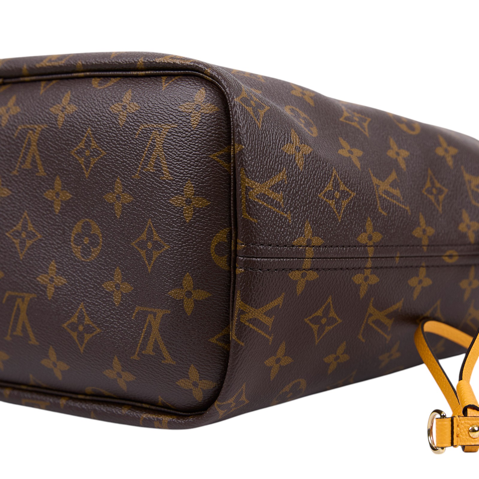 路易威登 LOUIS VUITTON 新款雙面設計 Neverfull Bandoulière Inside Out MM 芥末黃色 M12779 晶片款  原廠盒子/防塵袋/購買證明影本/背帶