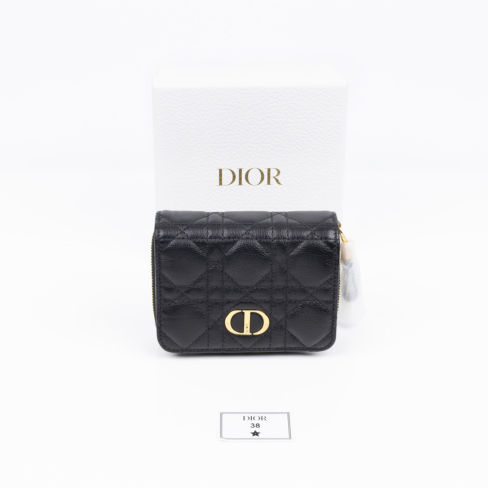 迪奧 CHRISTIAN DIOR Caro Scarlet 錢包 短夾 S5032UWHC 黑Caro Scarlet 錢包 原廠盒子