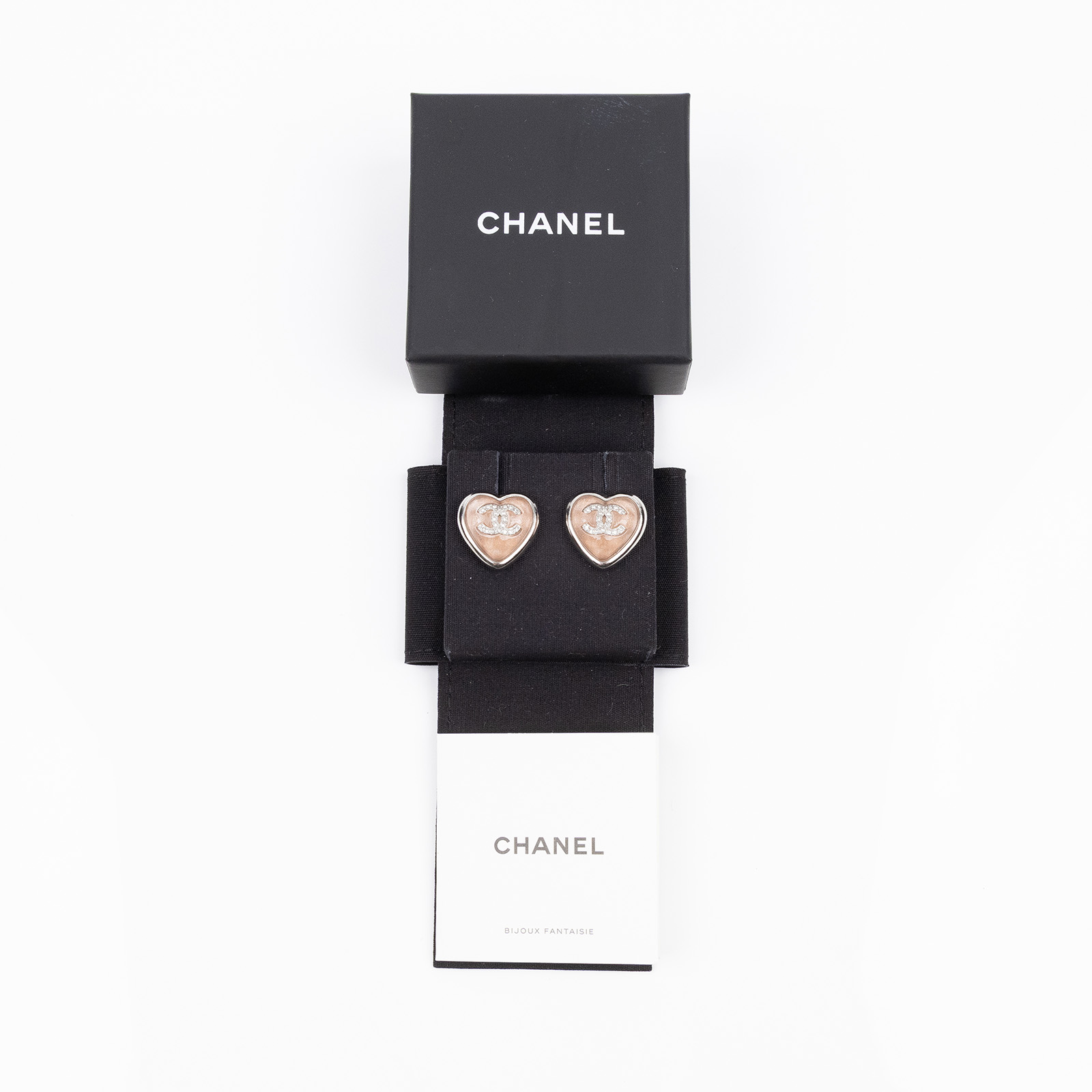 香奈兒 CHANEL 耳釘 51748510904632B25P 粉愛心耳環 原廠盒子