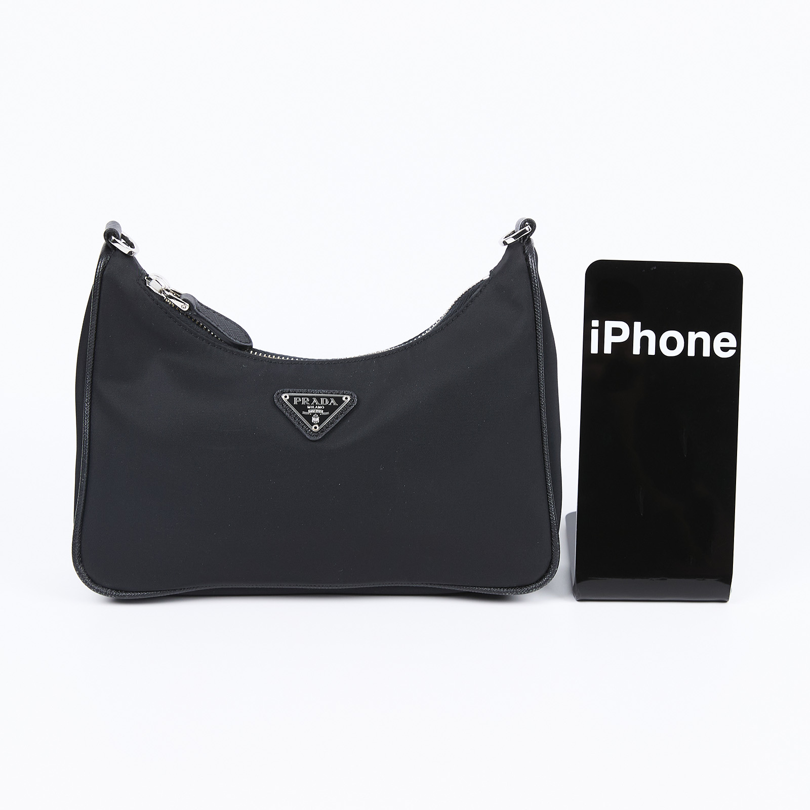 普拉達 PRADA Re-Edition 2005 Re-Nylon 手袋 1BH204_R064 黑尼龍HOBO 三合一包 保證卡