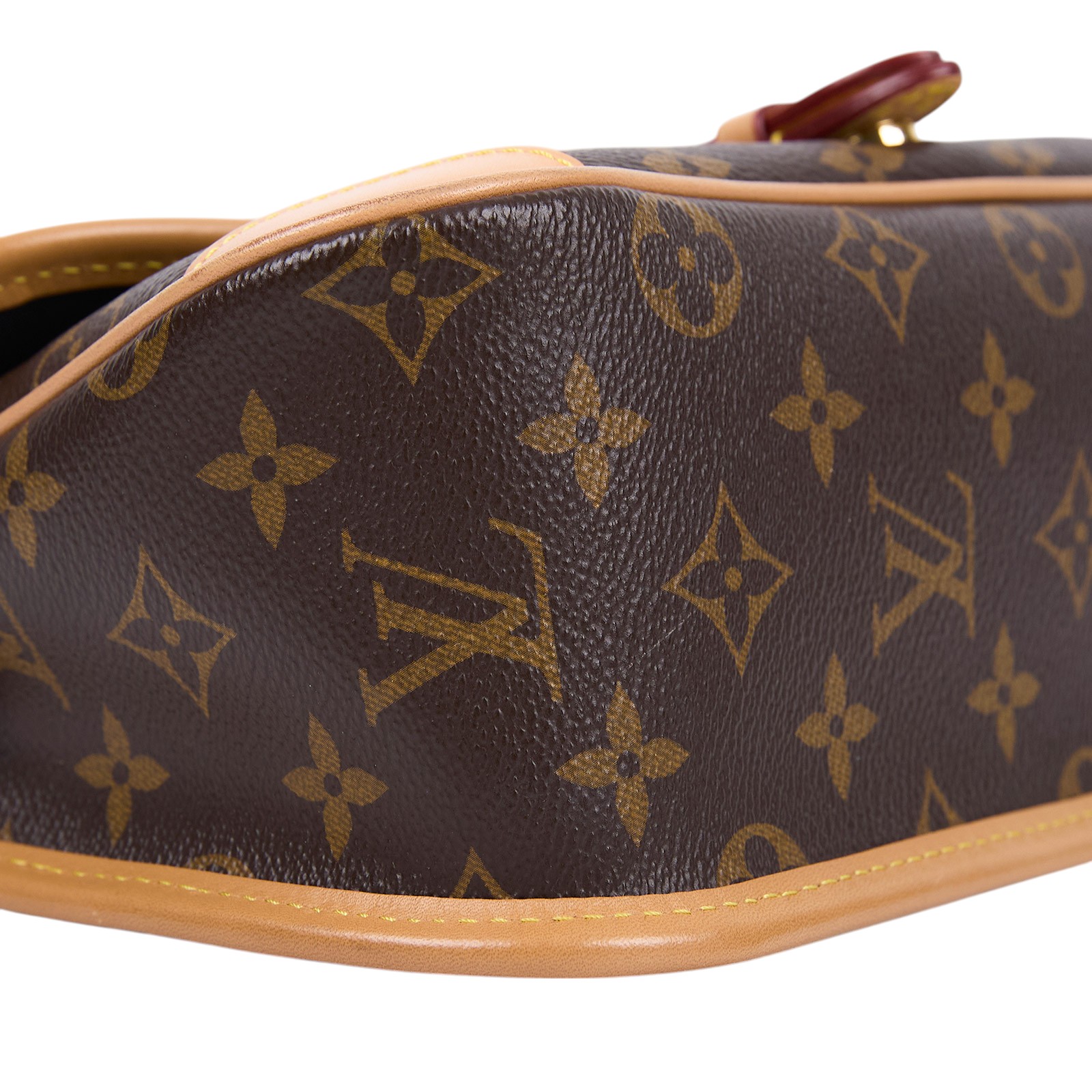 路易威登 LOUIS VUITTON Diane 腋下包法棍 單肩背包 經典帆布 M45985 晶片款 棕原花DIANE法棍包 防塵袋/原廠盒子/購買證明