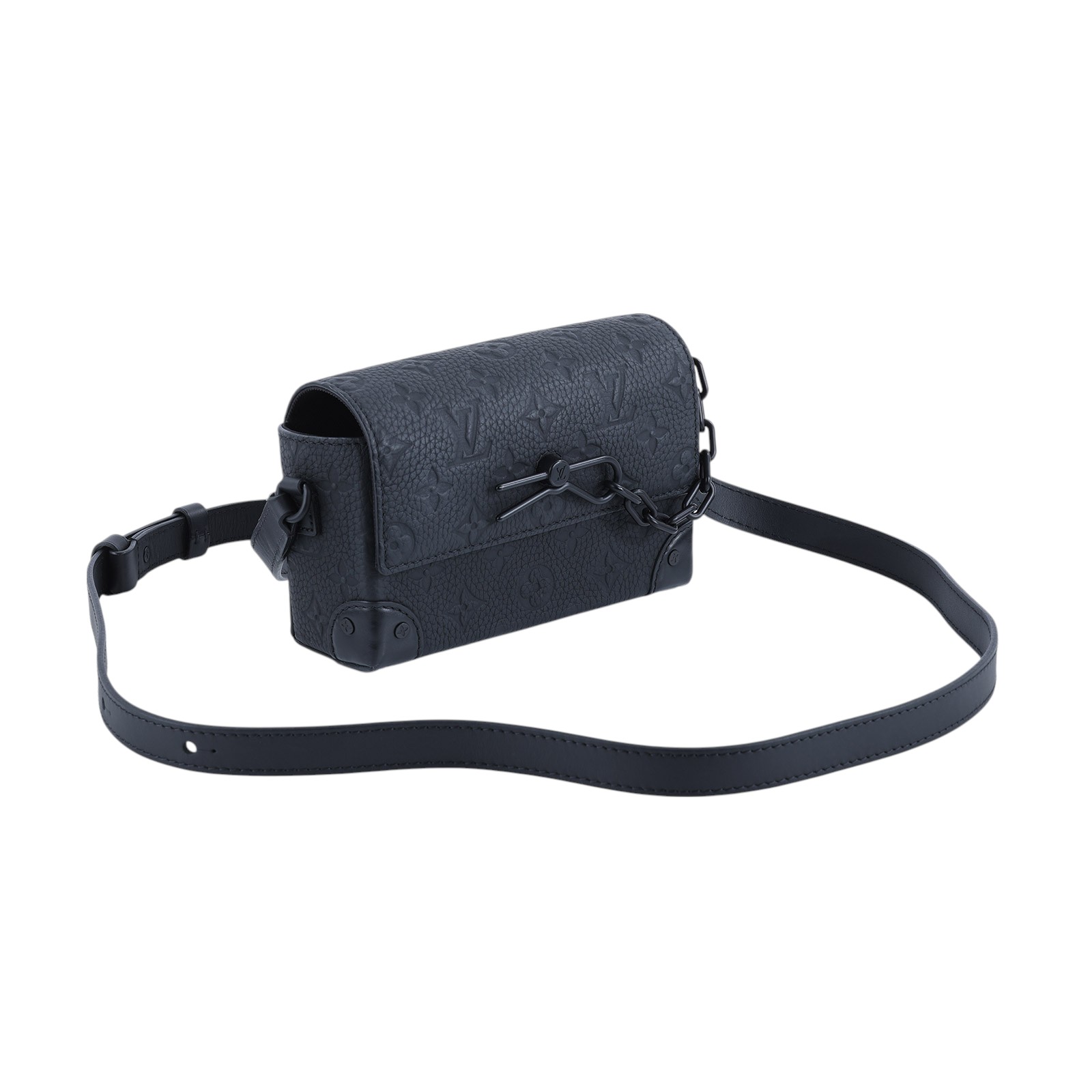 路易威登 LOUIS VUITTON Steamer 隨身 錢包 黑色 M81746 晶片款 黑原花壓紋STEAMER肩背包 無附屬品