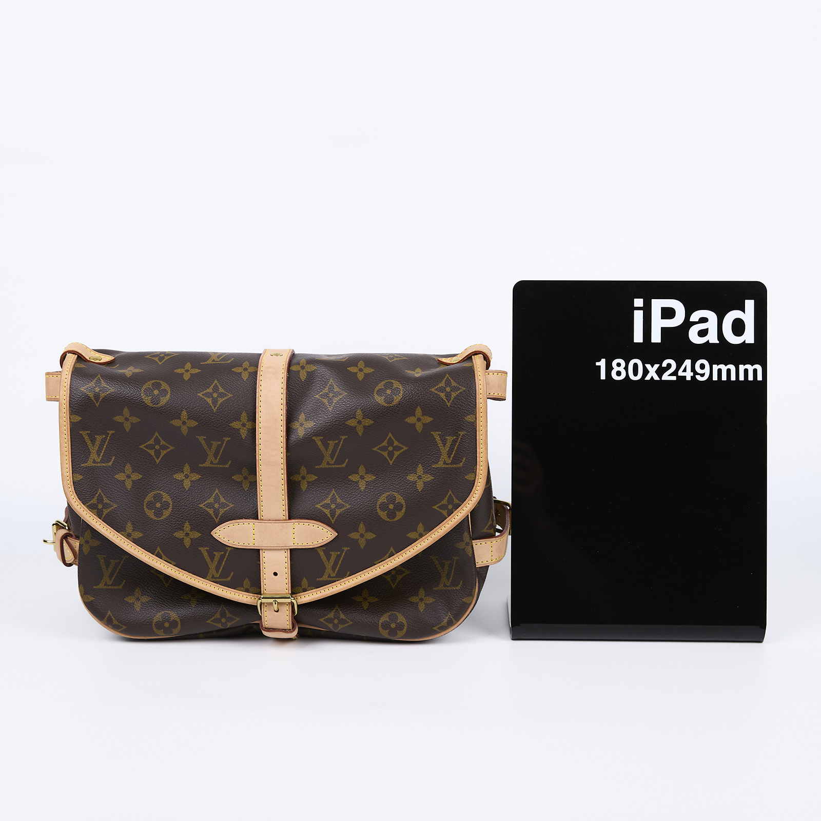 路易威登 LOUIS VUITTON Saumur 30 馬鞍包 M42256 棕原花馬鞍包 防塵袋