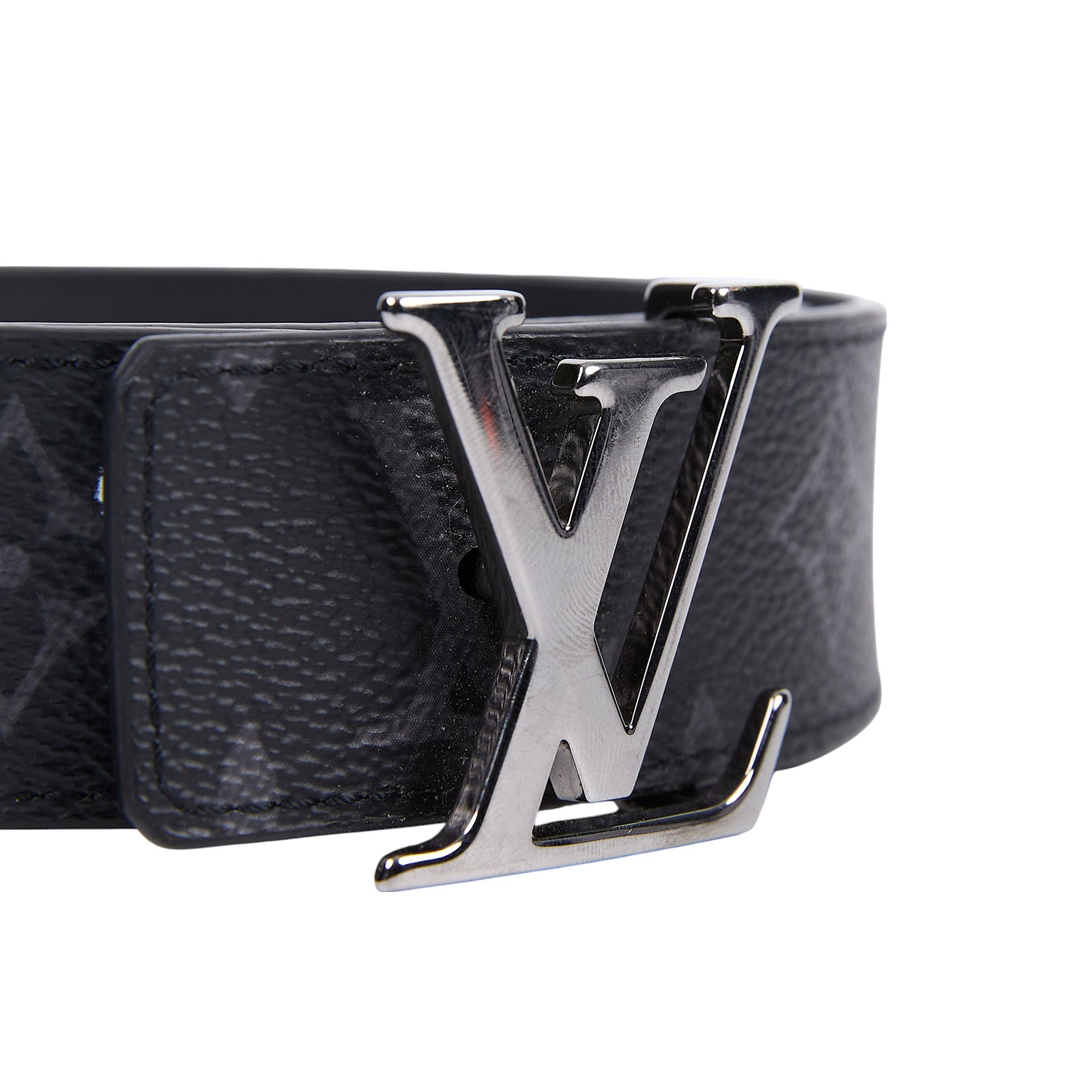 路易威登 LOUIS VUITTON LV Initiales 35毫米 皮帶 M0450V 黑原花銀LOGO腰帶 原廠盒子/防塵袋