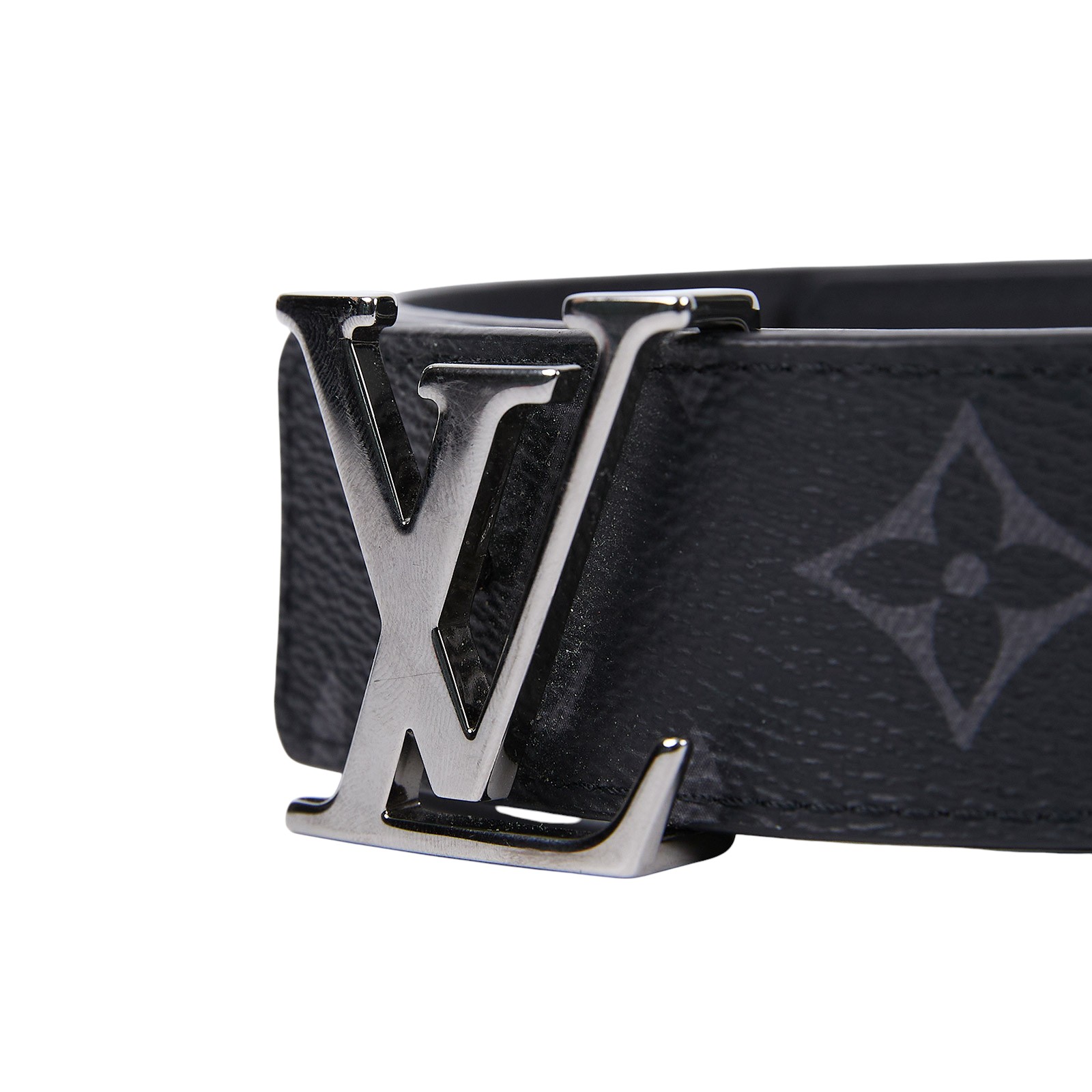 路易威登 LOUIS VUITTON LV Initiales 35毫米 皮帶 M0450V 黑原花銀LOGO腰帶 原廠盒子/防塵袋