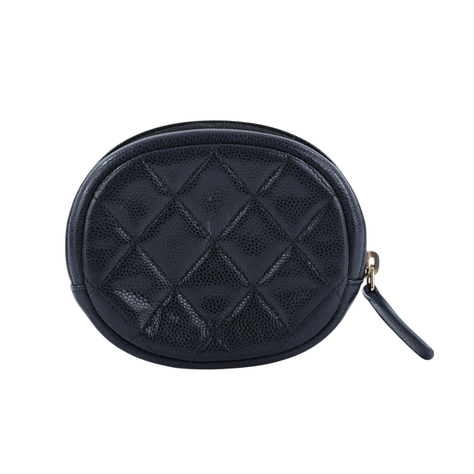 香奈兒 CHANEL CC logo 零錢包 A68995 28開荔枝牛金橢圓零錢包 無附屬品