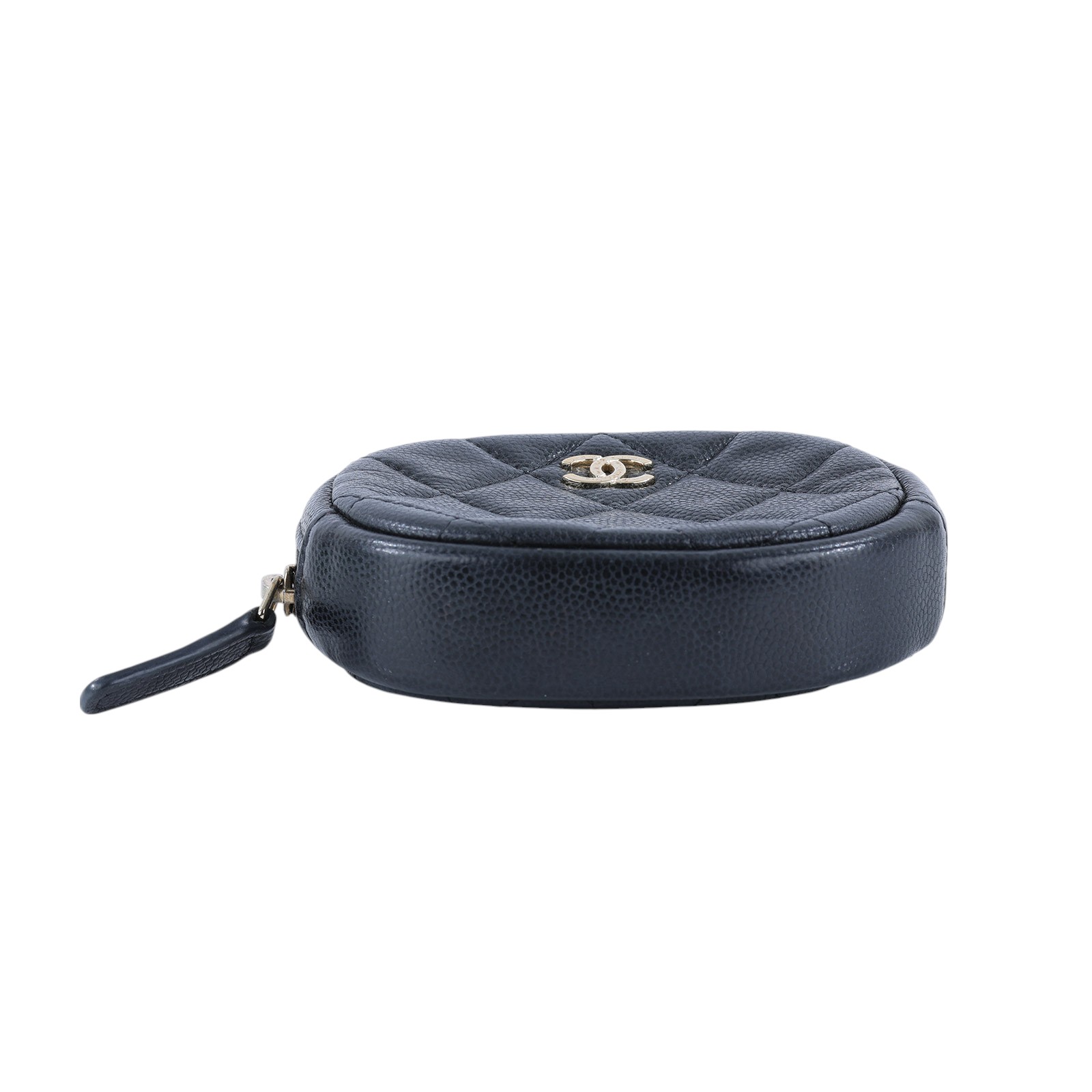 香奈兒 CHANEL CC logo 零錢包 A68995 28開荔枝牛金橢圓零錢包 無附屬品