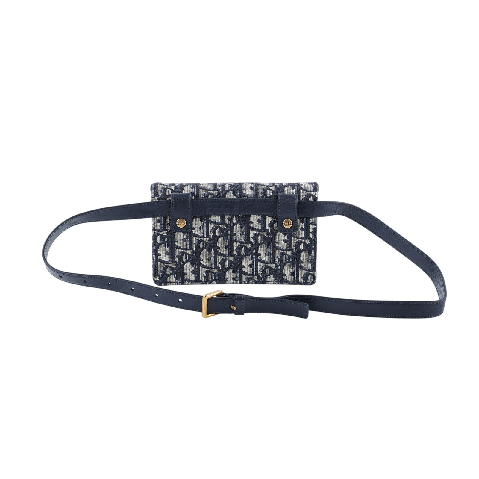 迪奧 CHRISTIAN DIOR Saddle 馬鞍 腰包 S5619CTZQ 藍緹花帆布 Saddle 腰包 原廠盒子/防塵袋