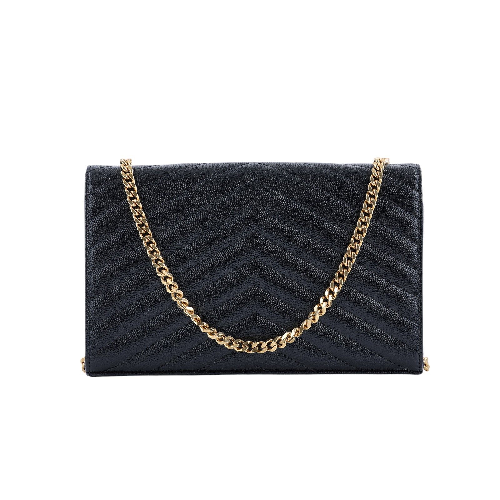 聖羅蘭 YSL SAINT LAURENT Cassandre 經典粒面皮革 鏈條 錢包 377828BOW01  原廠盒子/防塵袋