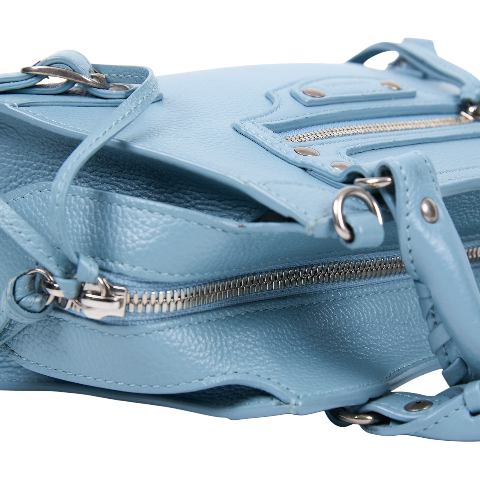 巴黎世家 BALENCIAGA Neo Calassic 迷你 機車包 63852415Y4Y 藍Neo City 牛皮迷你機車包 防塵袋