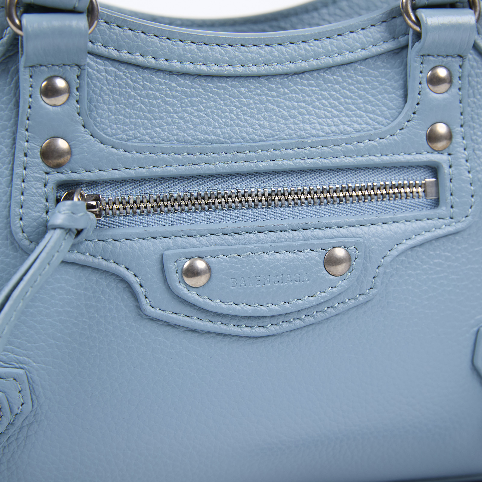 巴黎世家 BALENCIAGA Neo Calassic 迷你 機車包 63852415Y4Y 藍Neo City 牛皮迷你機車包 防塵袋