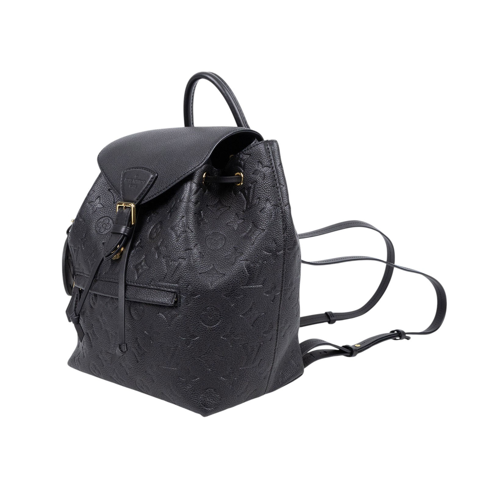 路易威登 LOUIS VUITTON Montsouris 雙肩 後背包 M45205 晶片款 黑MONTSOURIS壓花皮革後背包 防塵袋