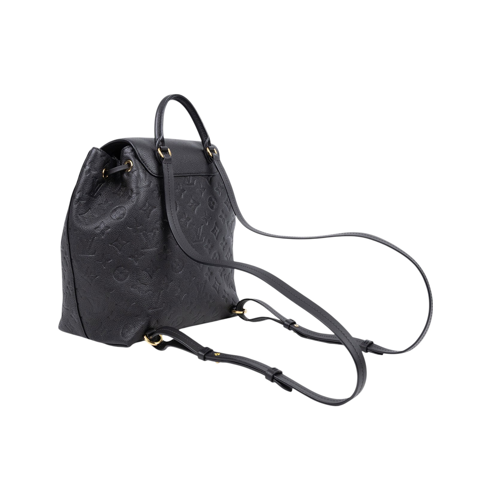 路易威登 LOUIS VUITTON Montsouris 雙肩 後背包 M45205 晶片款 黑MONTSOURIS壓花皮革後背包 防塵袋