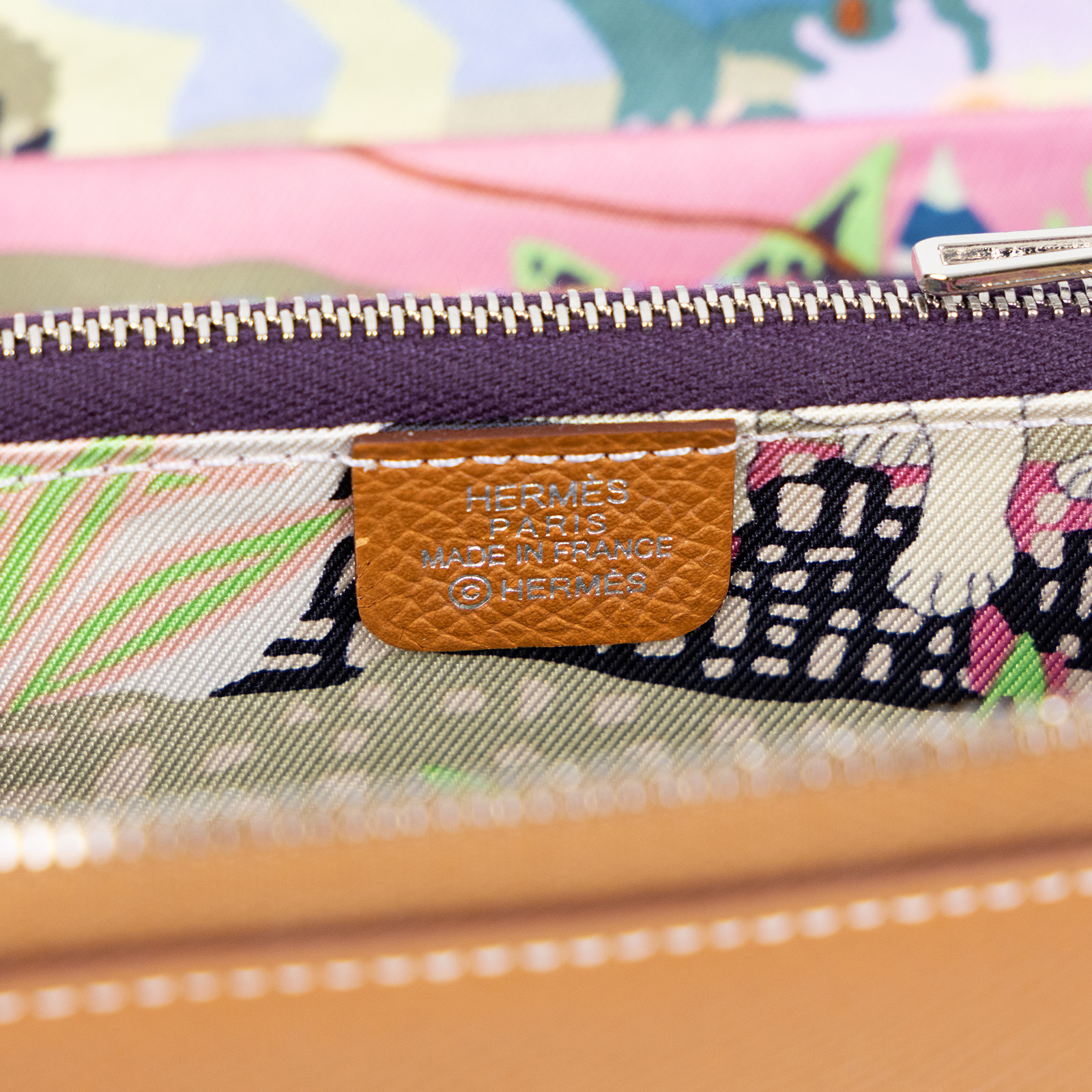 愛馬仕 Hermès SilkIn 拉鍊 絲巾 短夾 錢包 SILK W刻 金棕絲巾短夾 原廠盒子
