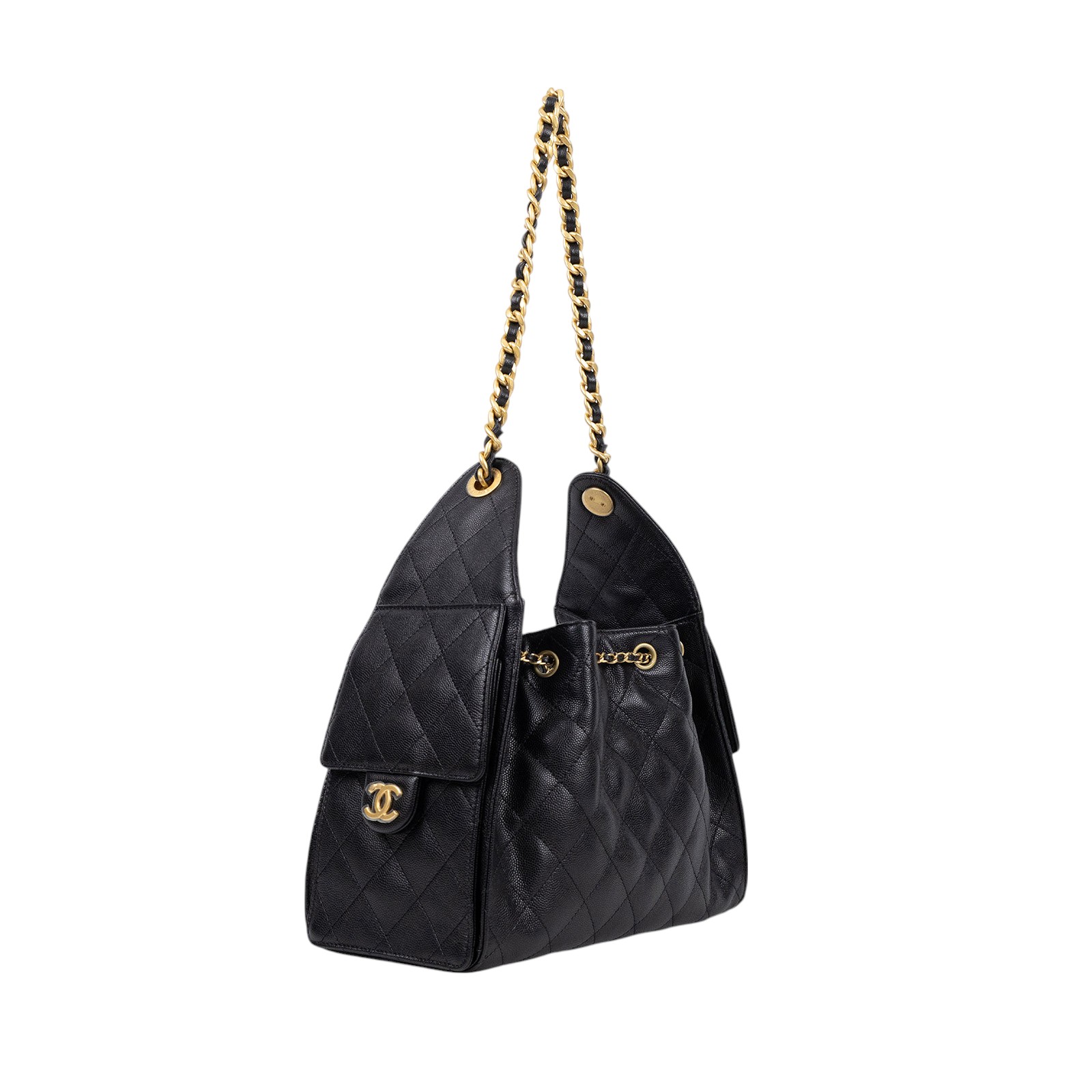 香奈兒 CHANEL 25 小型包 AS5293 晶片款 黑色金釦25小型HOBO 原廠盒子