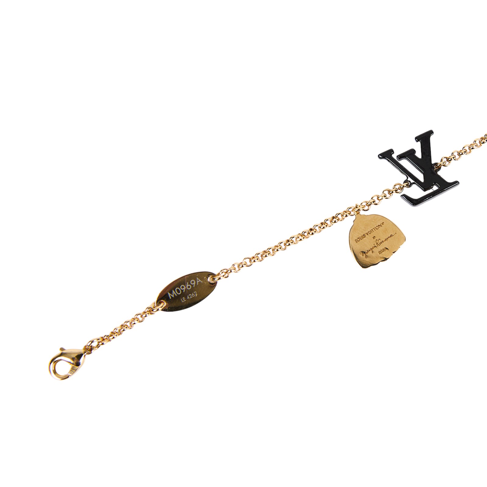 路易威登 LOUIS VUITTON 草間彌生聯名 手鍊 M0969A 黑白色聯名草間彌生南瓜手鍊 防塵袋
