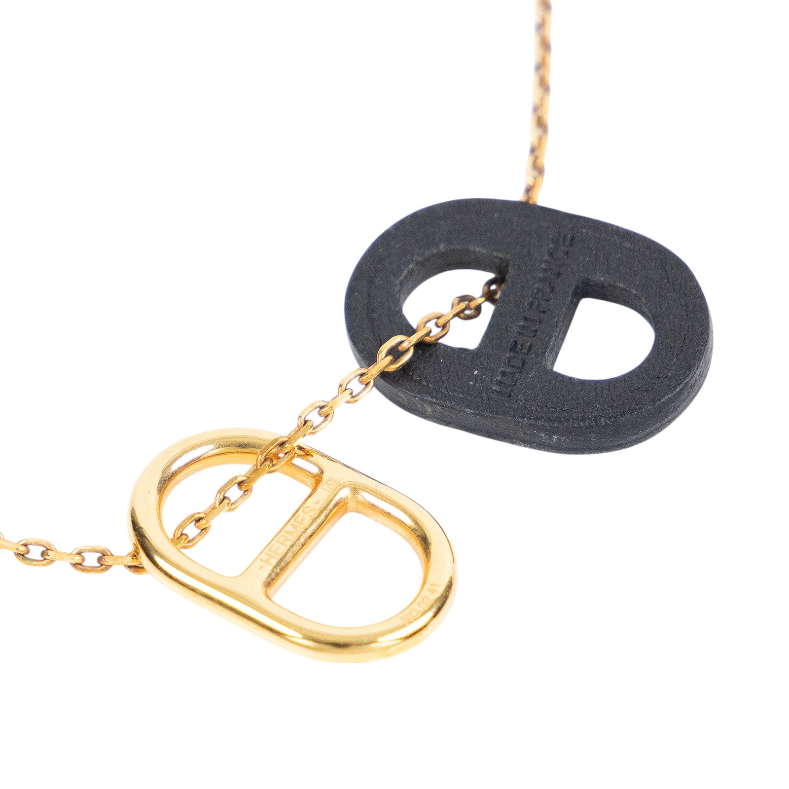 愛馬仕 Hermès OMaillon Chaine dAncre 吊墜 H079528CD18  玫瑰金OMAILLON豬鼻項鍊 原廠盒子