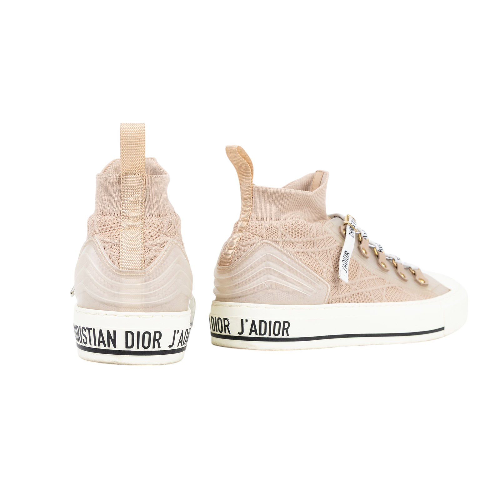 迪奧 CHRISTIAN DIOR Walkn 運動鞋 KCK276NKR_37 玫瑰色帆布高筒球鞋 原廠盒子