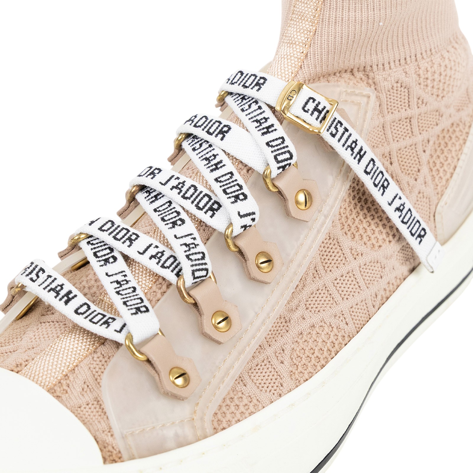 迪奧 CHRISTIAN DIOR Walkn 運動鞋 KCK276NKR_37 玫瑰色帆布高筒球鞋 原廠盒子
