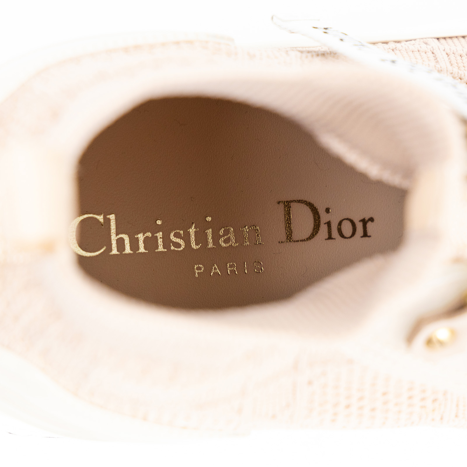 迪奧 CHRISTIAN DIOR Walkn 運動鞋 KCK276NKR_37 玫瑰色帆布高筒球鞋 原廠盒子
