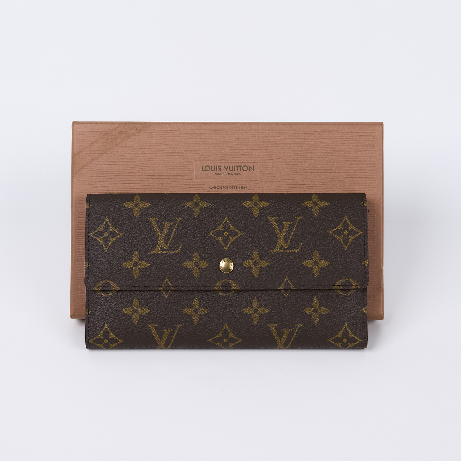 路易威登 LOUIS VUITTON Portefeuille International 錢包 長夾 M61217 原花三折長夾 原廠盒子