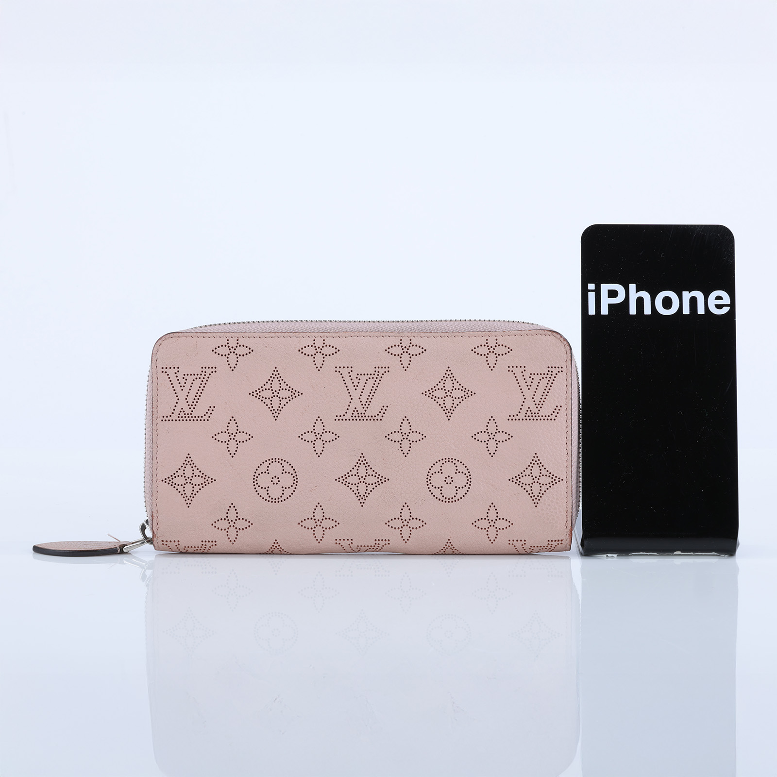 路易威登 LOUIS VUITTON 拉鏈錢包 小牛皮 粉紅色 M61868 粉紅色原花牛皮拉鍊長夾 防塵袋/原廠盒子
