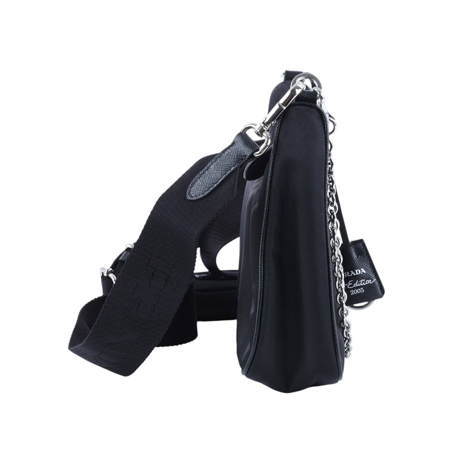 普拉達 PRADA Re-Edition 2005 Re-Nylon 手袋 1BH204_R064 黑色尼龍三合一 防塵袋/購買證明/背帶/內袋/鍊帶