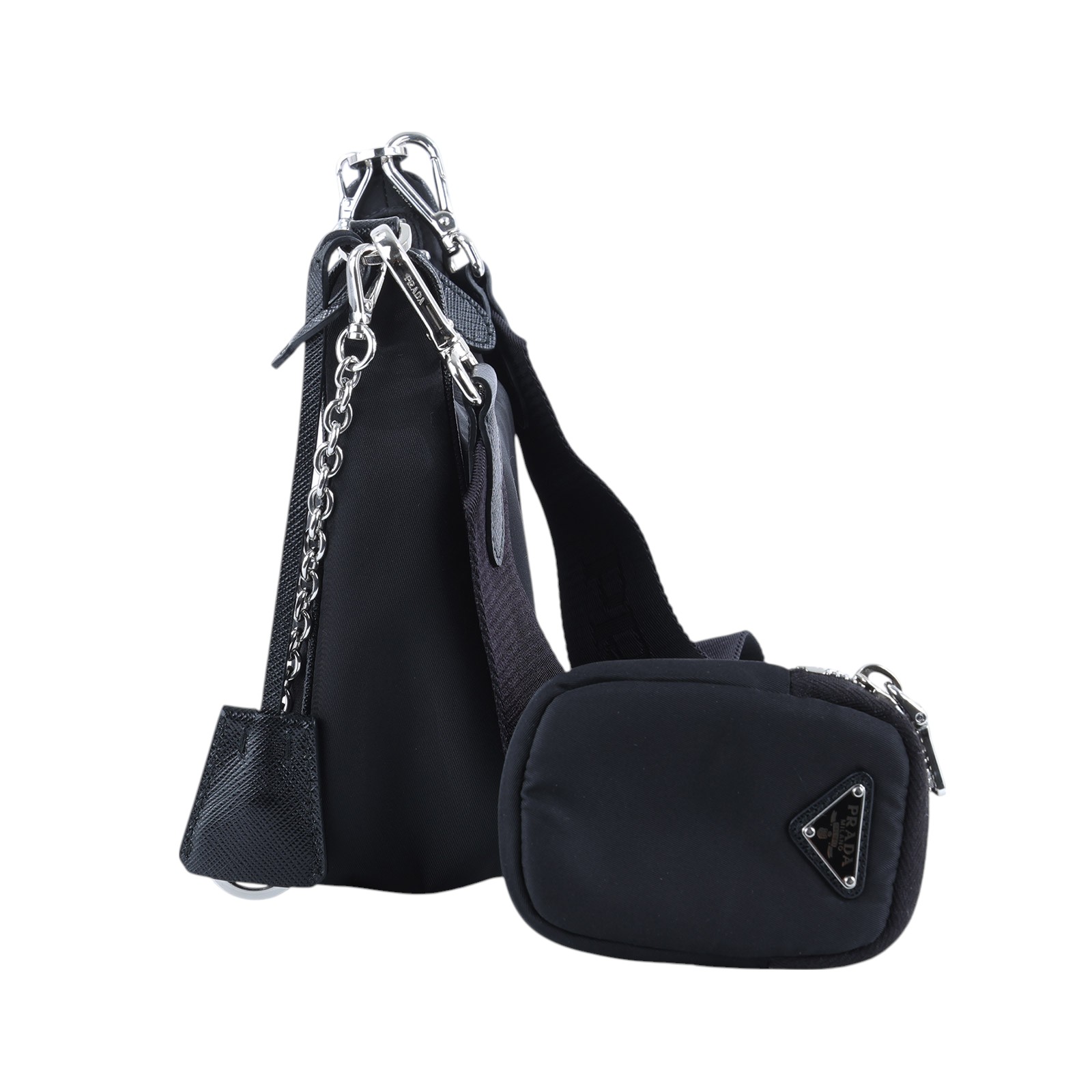 普拉達 PRADA Re-Edition 2005 Re-Nylon 手袋 1BH204_R064 黑色尼龍三合一 防塵袋/購買證明/背帶/內袋/鍊帶