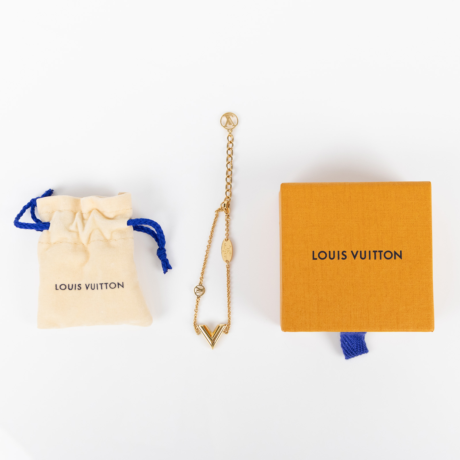 路易威登 LOUIS VUITTON Essential V 手鏈 M00858 金Essential V 手鏈 原廠盒子/防塵袋