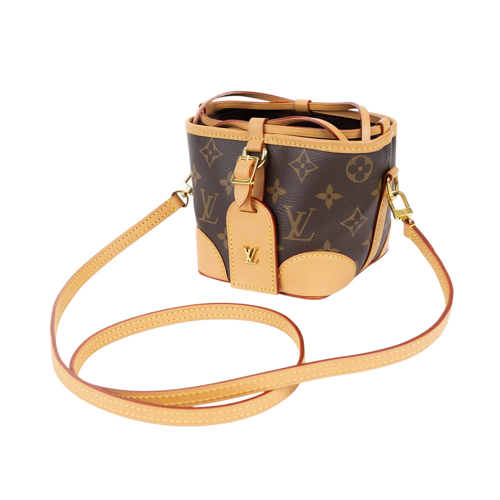 路易威登 LOUIS VUITTON Noé Purse 束口水桶包 M57099 晶片款 原花迷你小水桶 購買證明影本
